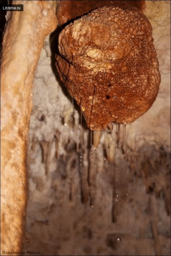 The rocks in the caves
