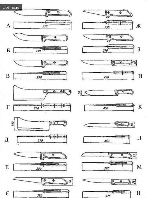 Types of hand knives