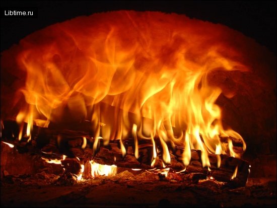 Fire in a furnace