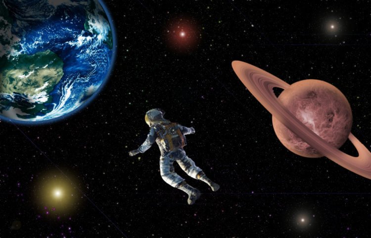 A person in the boundless expanse of the Universe