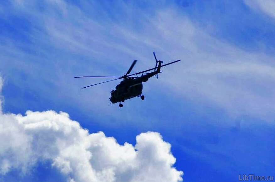 Helicopter in the air