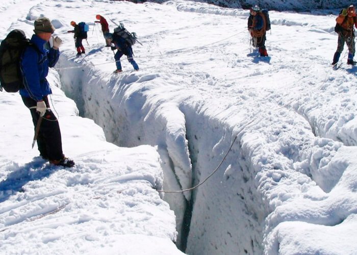 Glacial crevasse