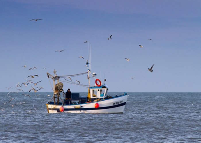 Fishermen at sea