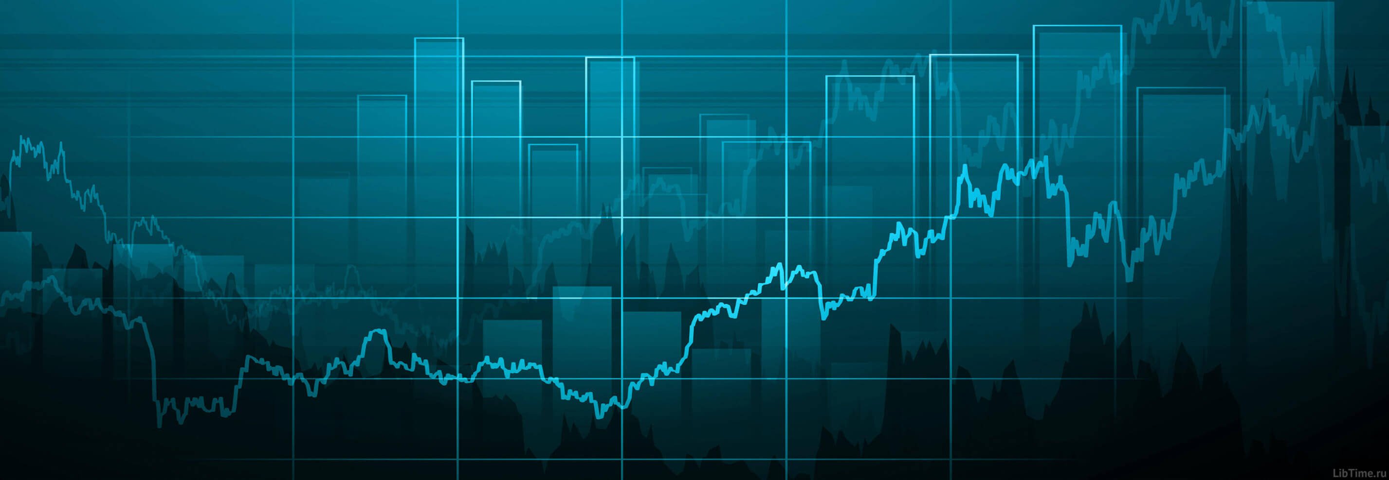 Financial graphs and charts showing market activity