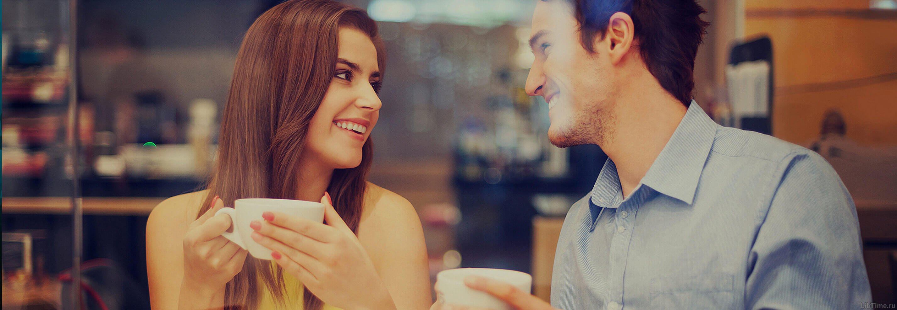 Man and woman having a friendly conversation
